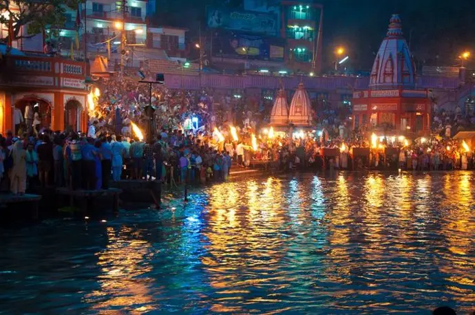 Rishikesh temple night view  