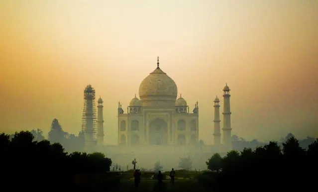 The iconic Taj Mahal, a wonder of white marble