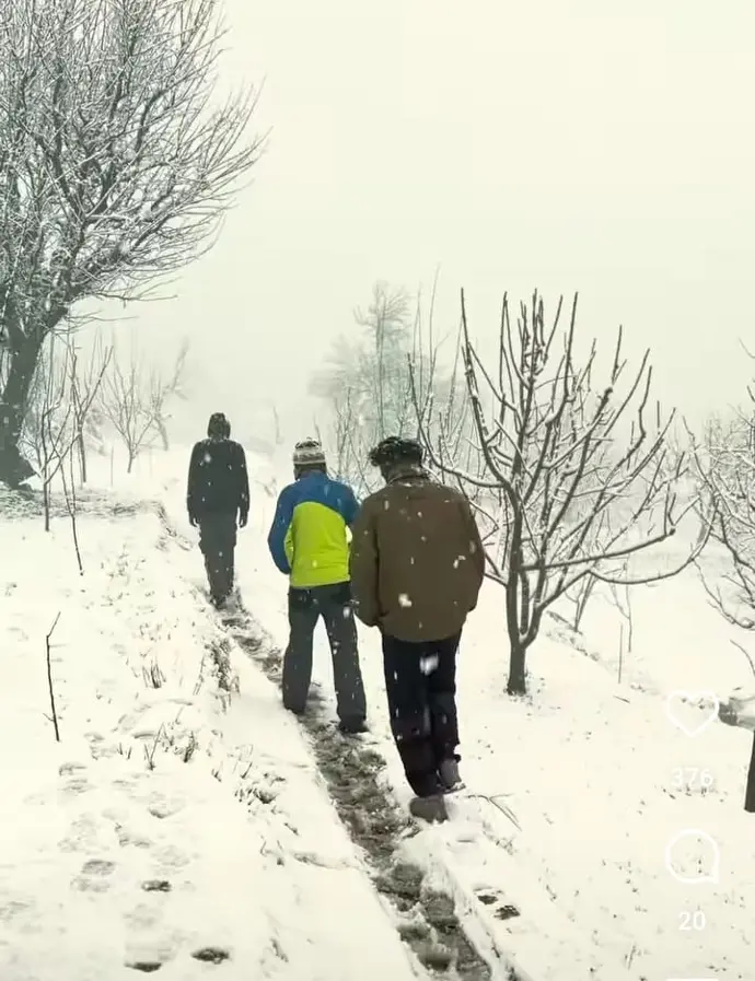 snow walk in Kullu Manali